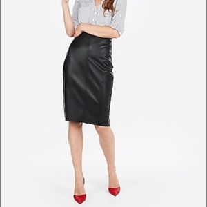 Black Vegan leather pencil skirt